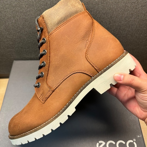 NIB! ECCO Men's Jamestown High-Cut Cognac Cocoa Brown Boot Size EU43/US9-9.5 - Picture 6 of 15